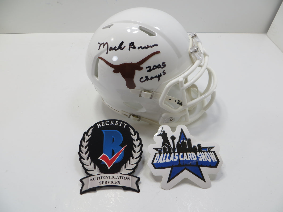 MACK BROWN TEXAS LONGHORNS SIGNED MINI HELMET w/05Champs BAS