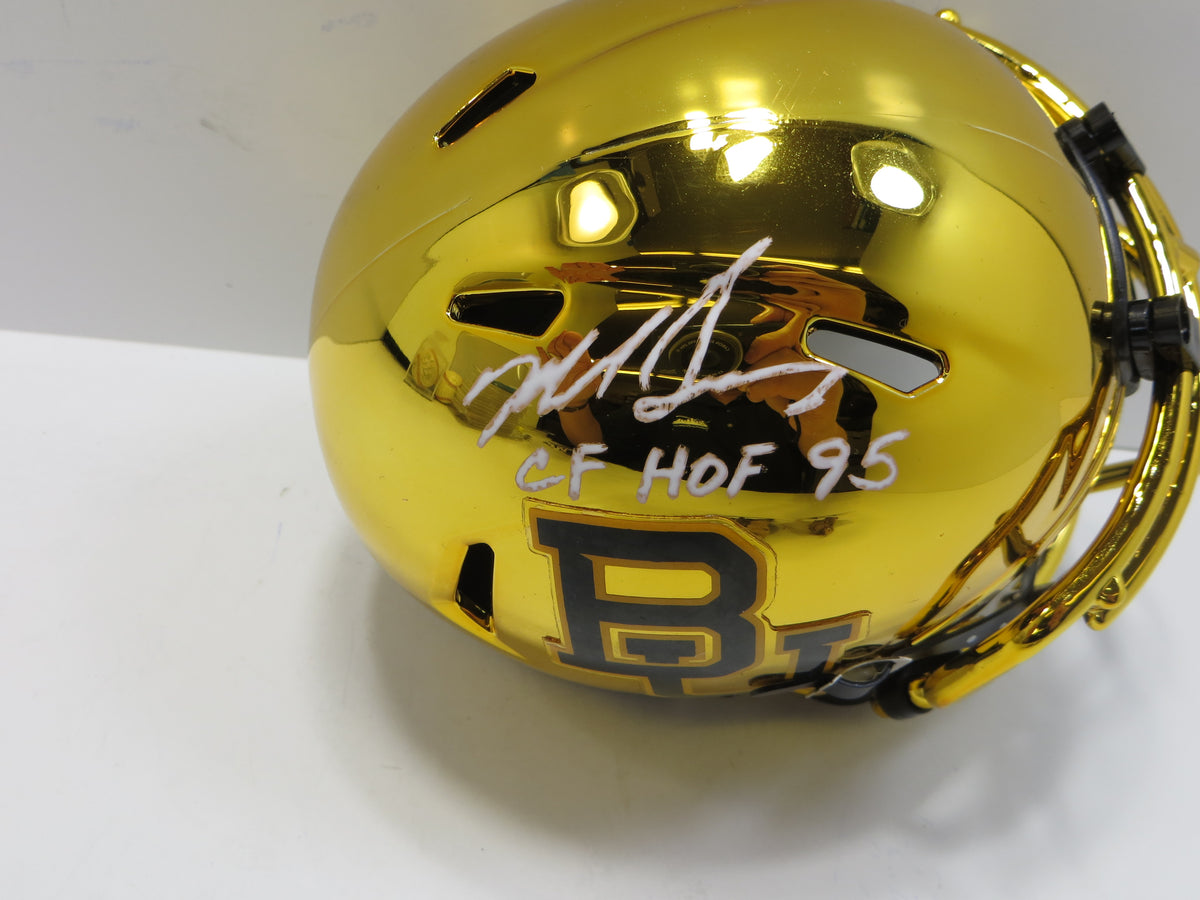 MIKE SINGLETARY BAYLOR BEARS SIGNED Chrome MINI HELMET w/CFHOF95 Chicago BAS
