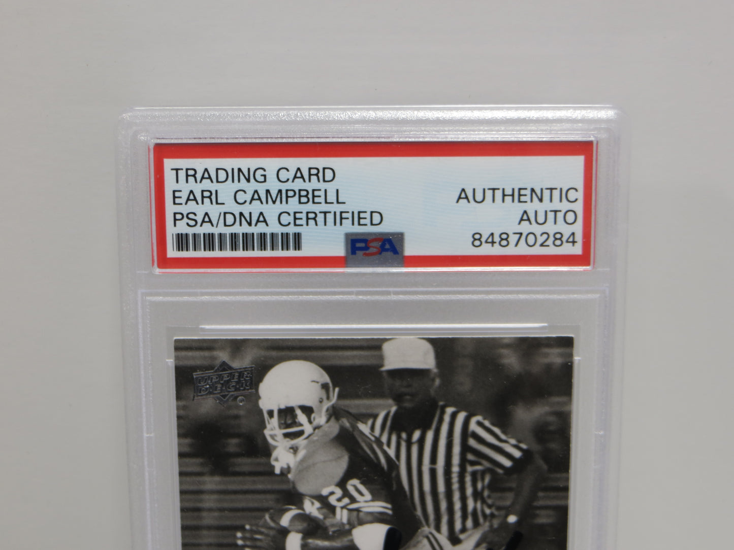 EARL CAMPBELL SIGNED 2011 UPPER DECK #49 Football Card PSA SLAB Authentic AUTO