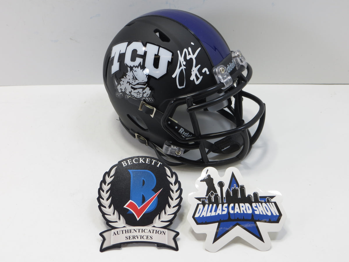 TREVONE BOYKIN TCU HORNED FROGS SIGNED Black MINI HELMET BAS