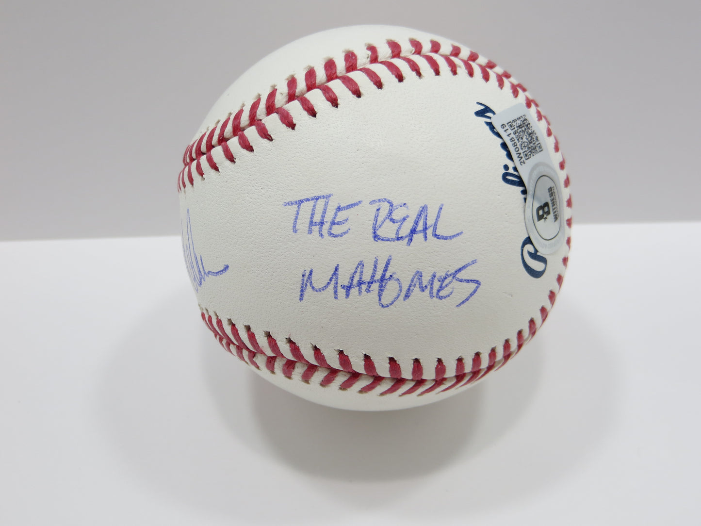 PAT PATRICK MAHOMES SR SIGNED OML BASEBALL Twins w/MVPMAKER THE REAL BAS