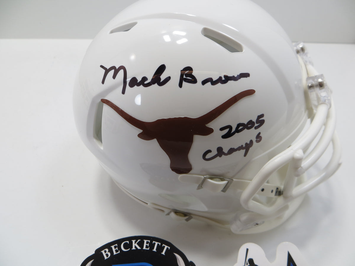 MACK BROWN TEXAS LONGHORNS SIGNED MINI HELMET w/05Champs BAS