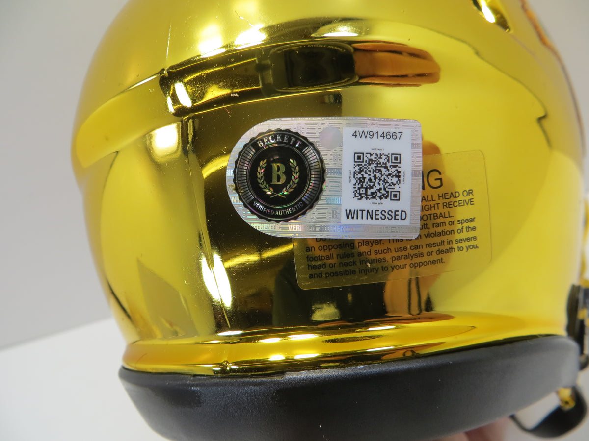 MIKE SINGLETARY BAYLOR BEARS SIGNED Chrome MINI HELMET w/CFHOF95 Chicago BAS