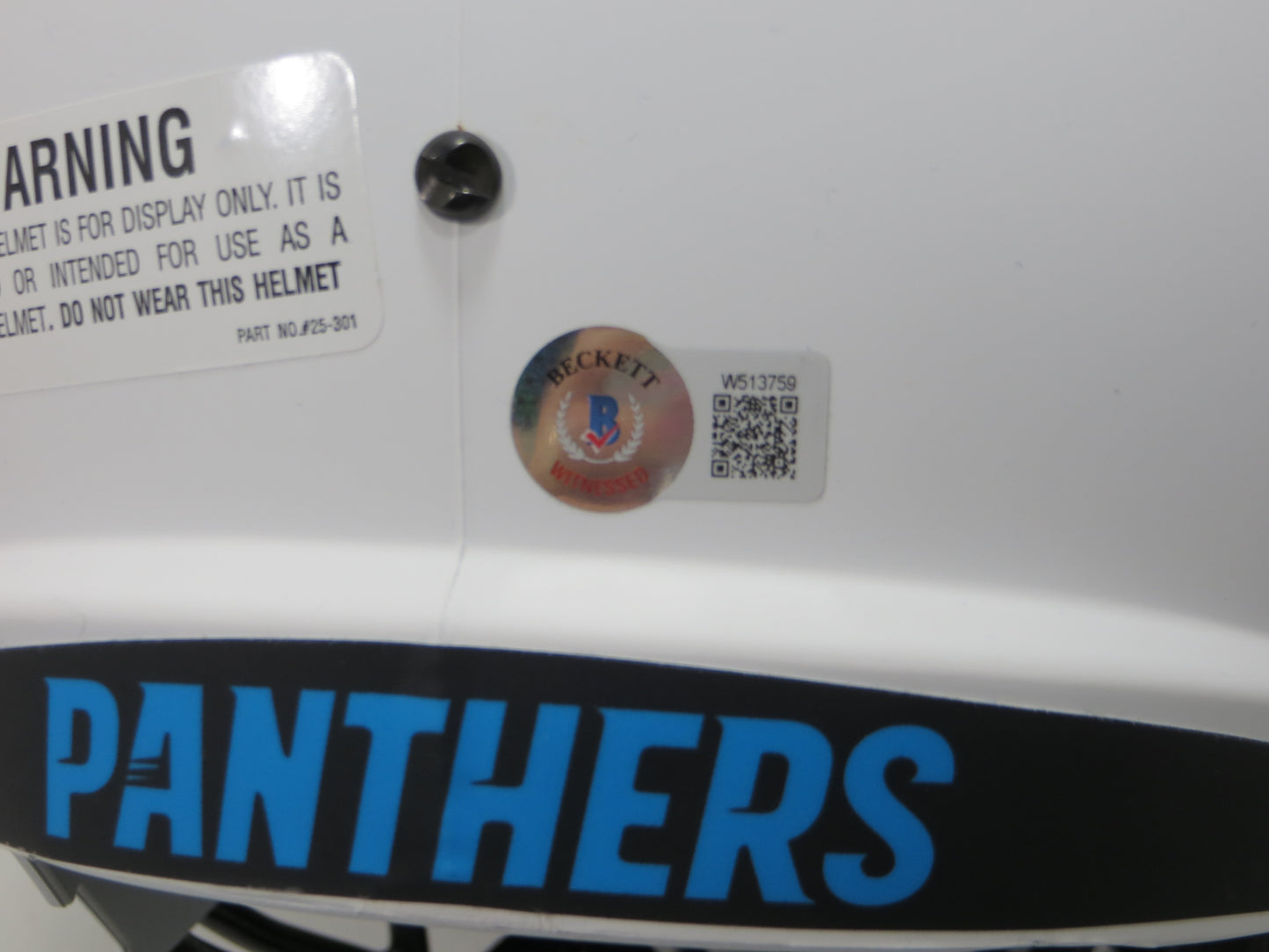 LUKE KUECHLY SIGNED CAROLINA PANTHERS SPEED F/S LUNAR ECLIPSE HELMET BAS