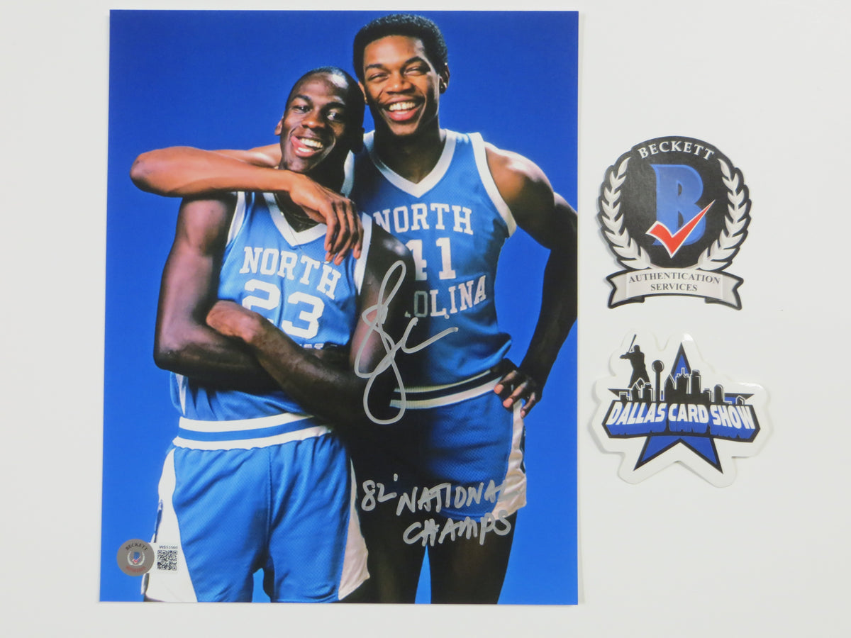 SAM PERKINS UNC Tar Heels SIGNED 8x10 PHOTO w/MichaelJordan 82Champs BAS
