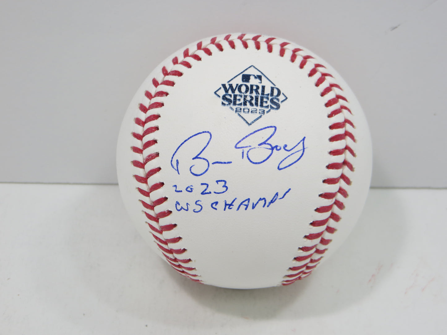 BRUCE BOCHY SIGNED Rawlings 2023 World Series BASEBALL w/INSC Texas Rangers JSA