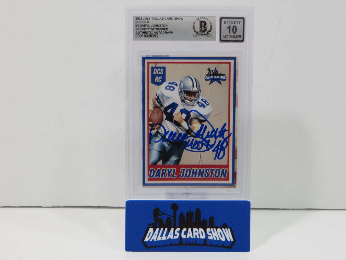 2025 Dallas Card Show Series 9 DARYL JOHNSTON SIGNED Dallas Cowboys BGS 10 Auto
