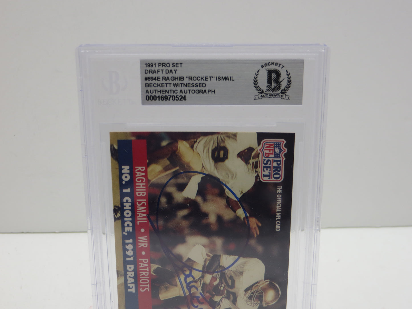 1991 PRO SET DRAFT DAY #694E RAGHIB "ROCKET" ISMAIL BGS 10 AUTO