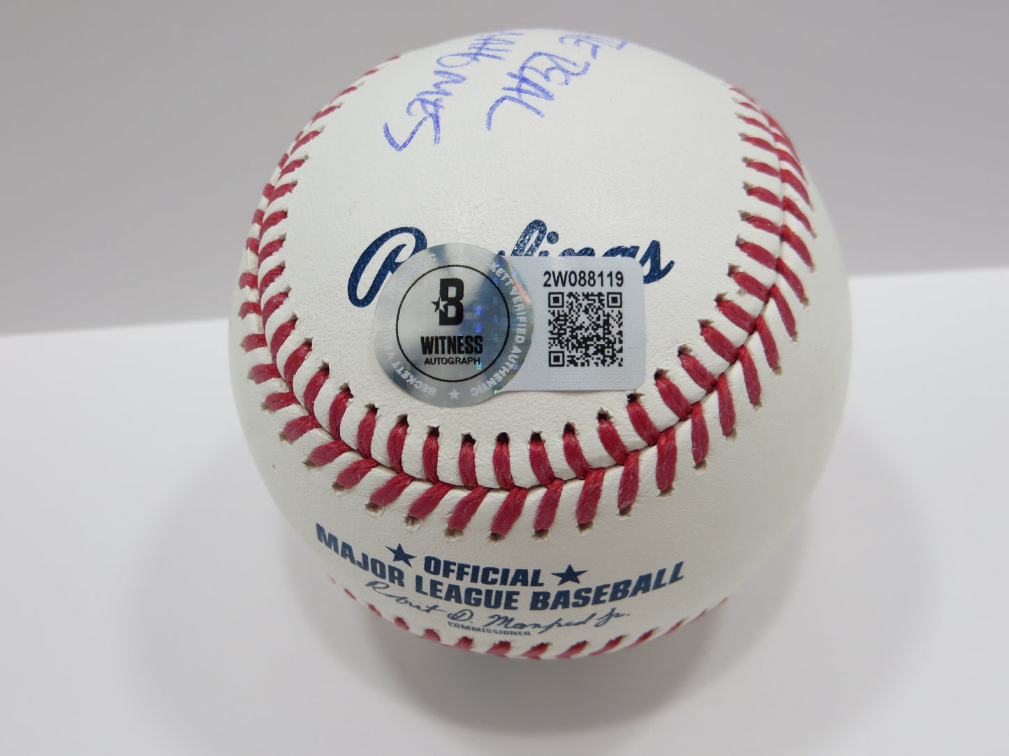 PAT PATRICK MAHOMES SR SIGNED OML BASEBALL Twins w/MVPMAKER THE REAL BAS