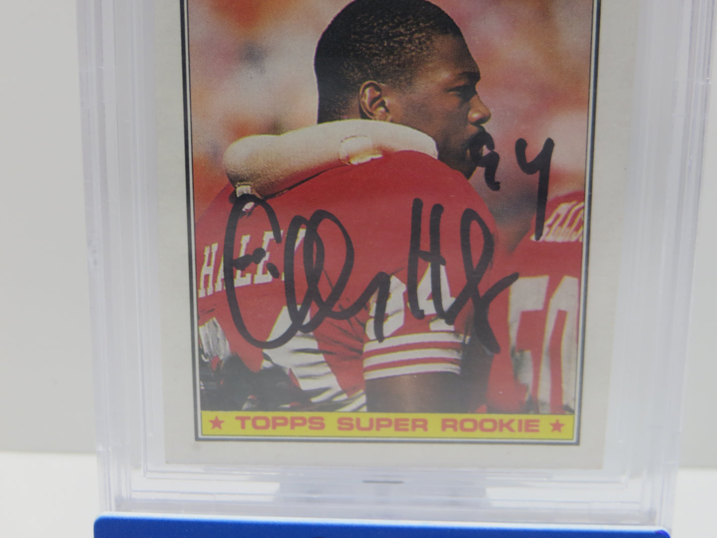 CHARLES HALEY SIGNED 1987 TOPPS #125 COWBOYS 49ers BGS BAS SLAB AUTO 10