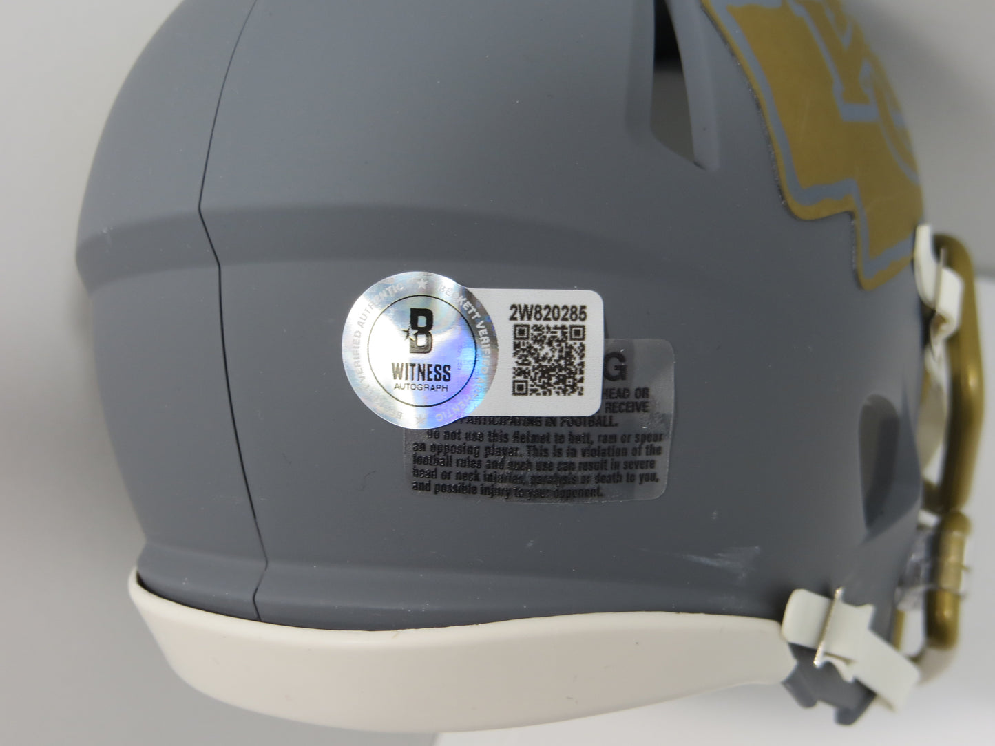 PAT PATRICK MAHOMES SR. KANSAS CITY CHIEFS SIGNED SLATE HELMET w/INSC BAS