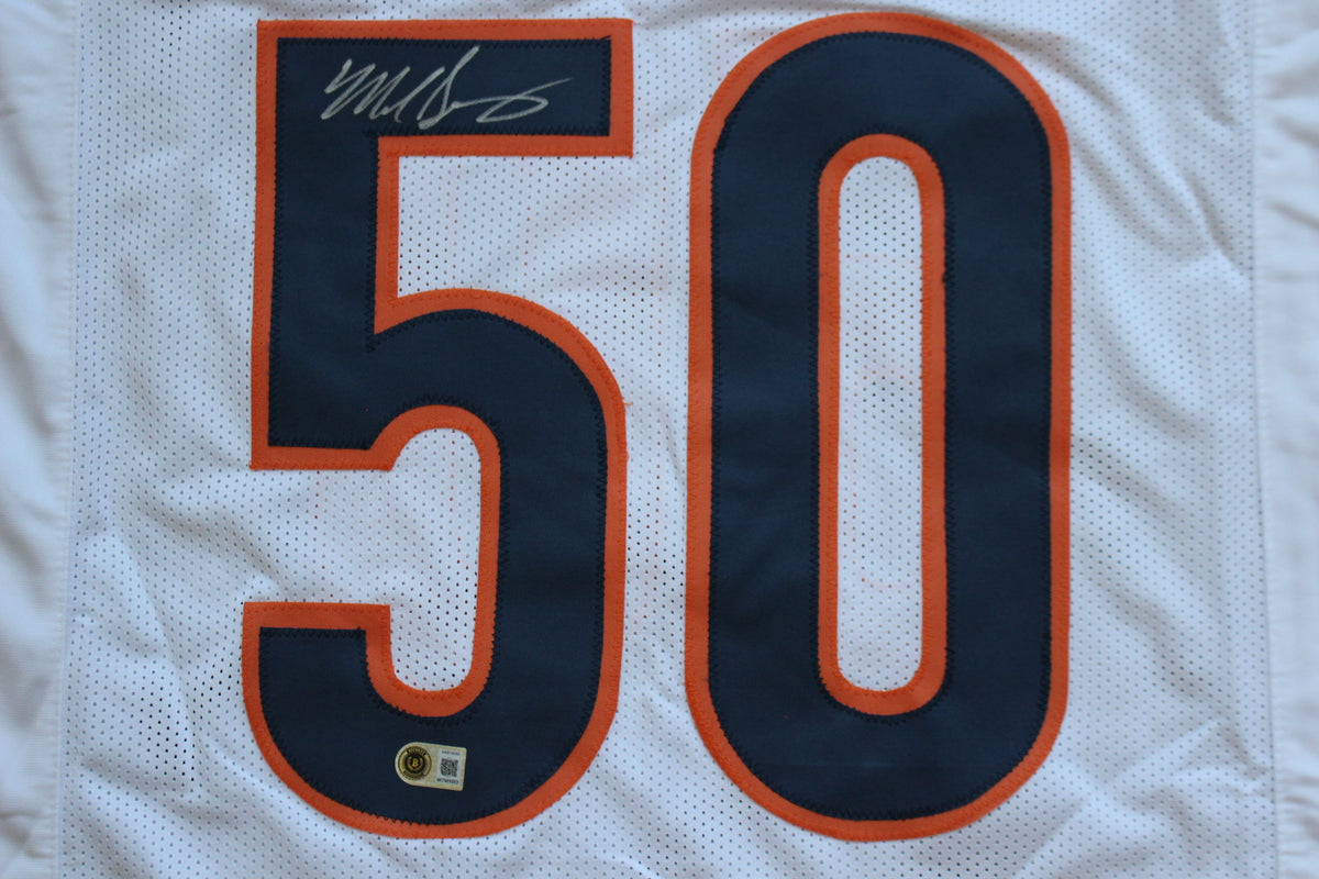 MIKE SINGLETARY CHICAGO BEARS SIGNED WHITE JERSEY Baylor Bears BAS COA