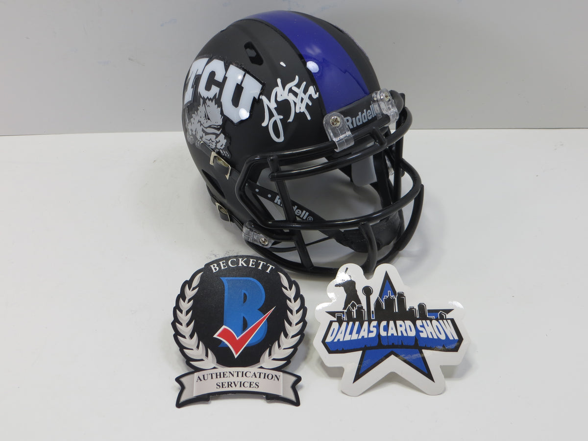 TREVONE BOYKIN TCU HORNED FROGS SIGNED Black MINI HELMET BAS