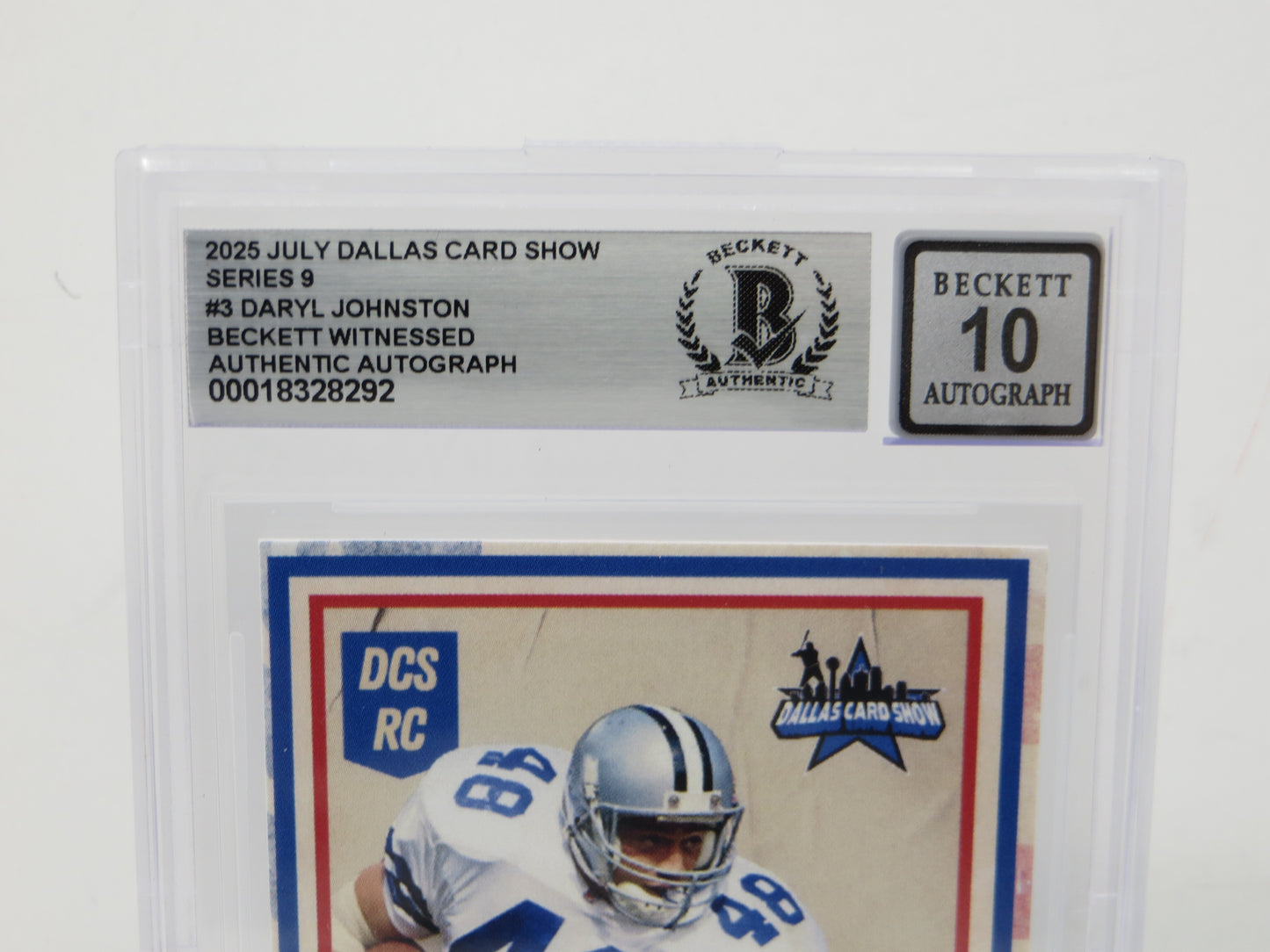 2025 Dallas Card Show Series 9 DARYL JOHNSTON SIGNED Dallas Cowboys BGS 10 Auto