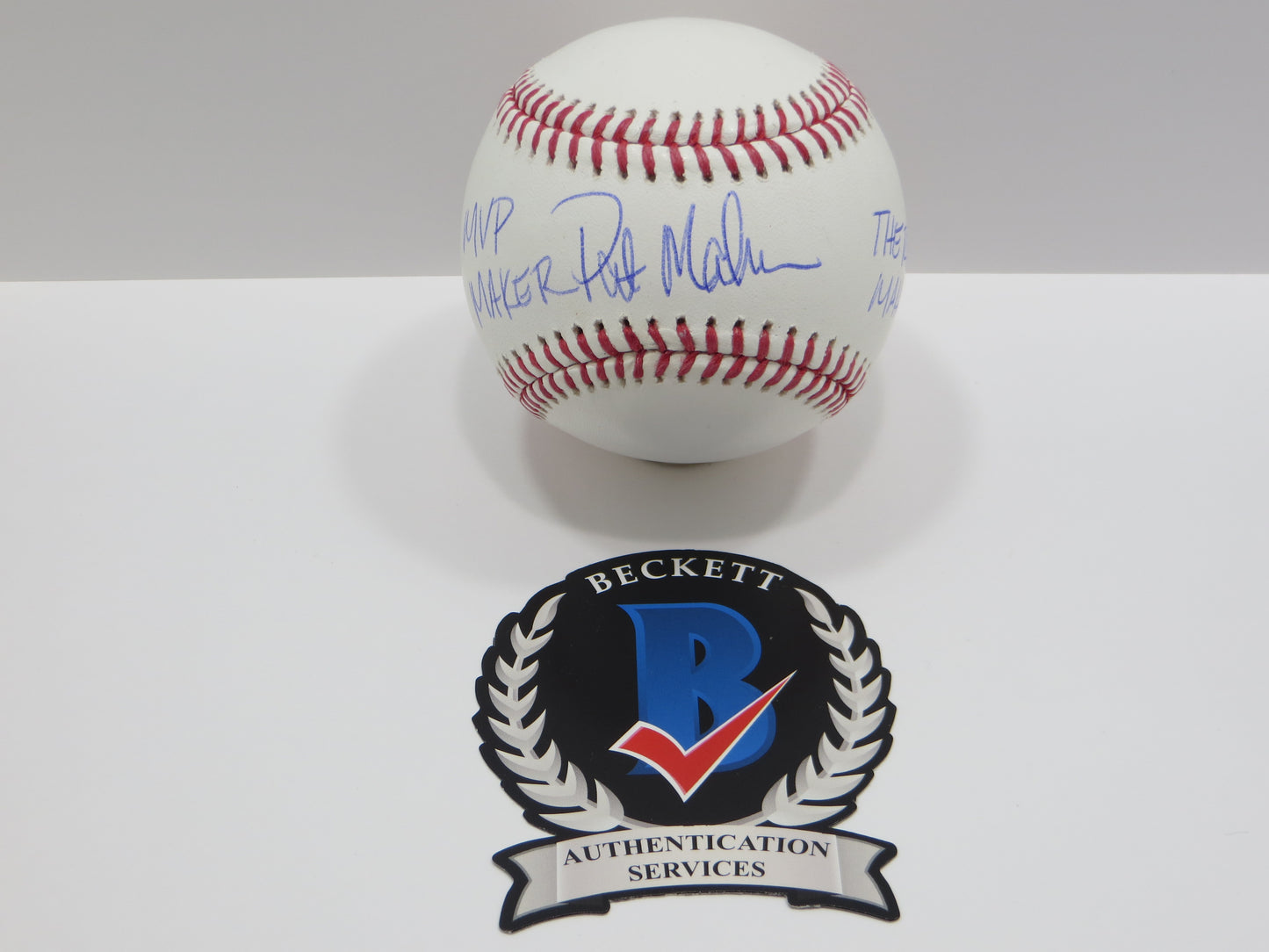 PAT PATRICK MAHOMES SR SIGNED OML BASEBALL Twins w/MVPMAKER THE REAL BAS