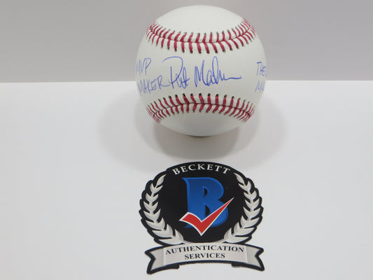 PAT PATRICK MAHOMES SR SIGNED OML BASEBALL Twins w/MVPMAKER THE REAL BAS