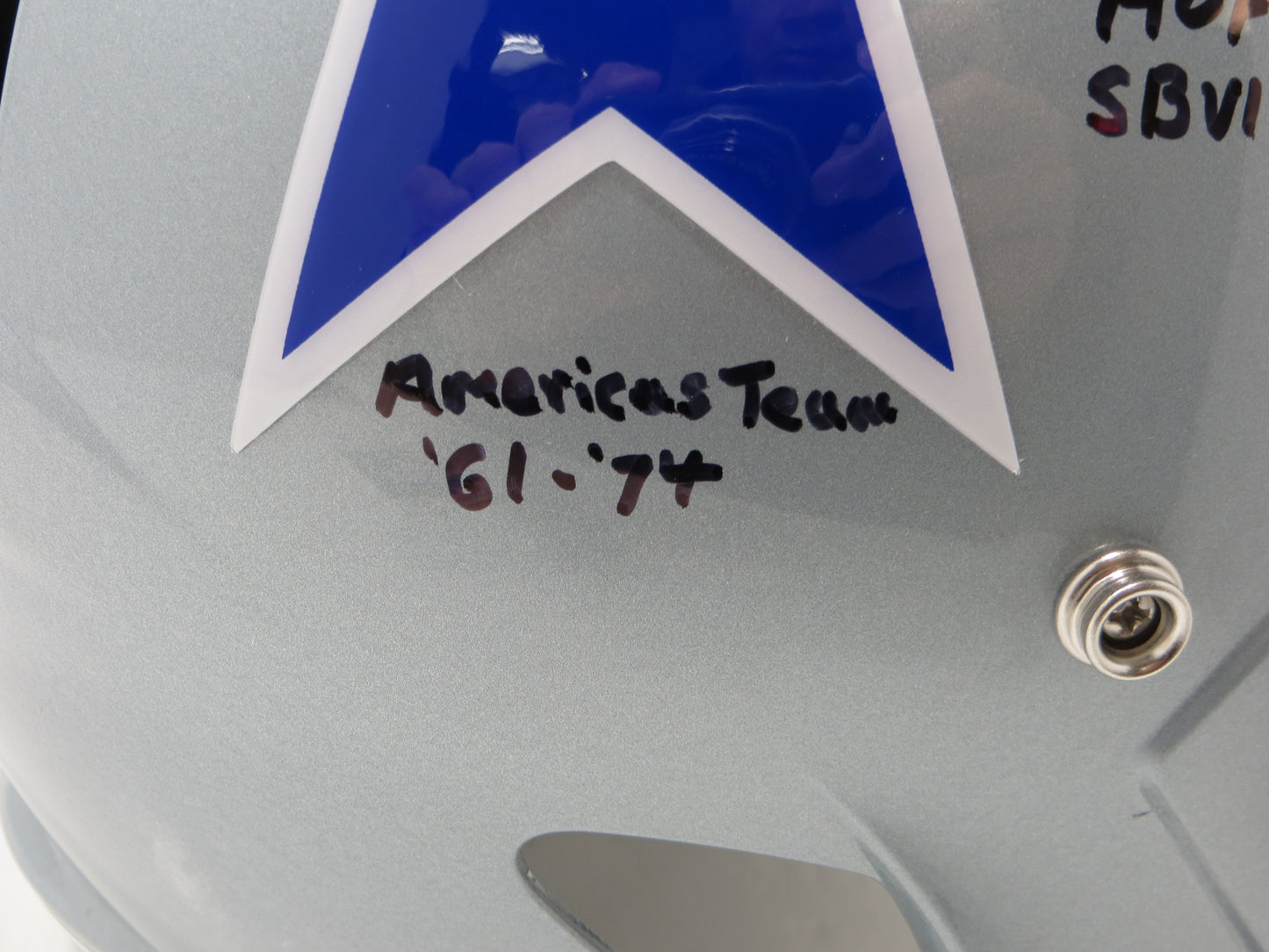 BOB LILLY SIGNED DALLAS COWBOYS RIDDELL FULL SIZE Throwback HELMET w/8INSC JSA