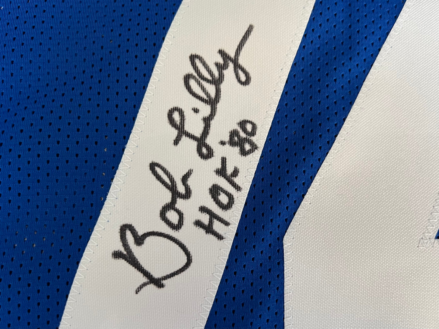 BOB LILLY SIGNED BLUE JERSEY Size M Dallas Cowboys w/HOF 80 BAS COA