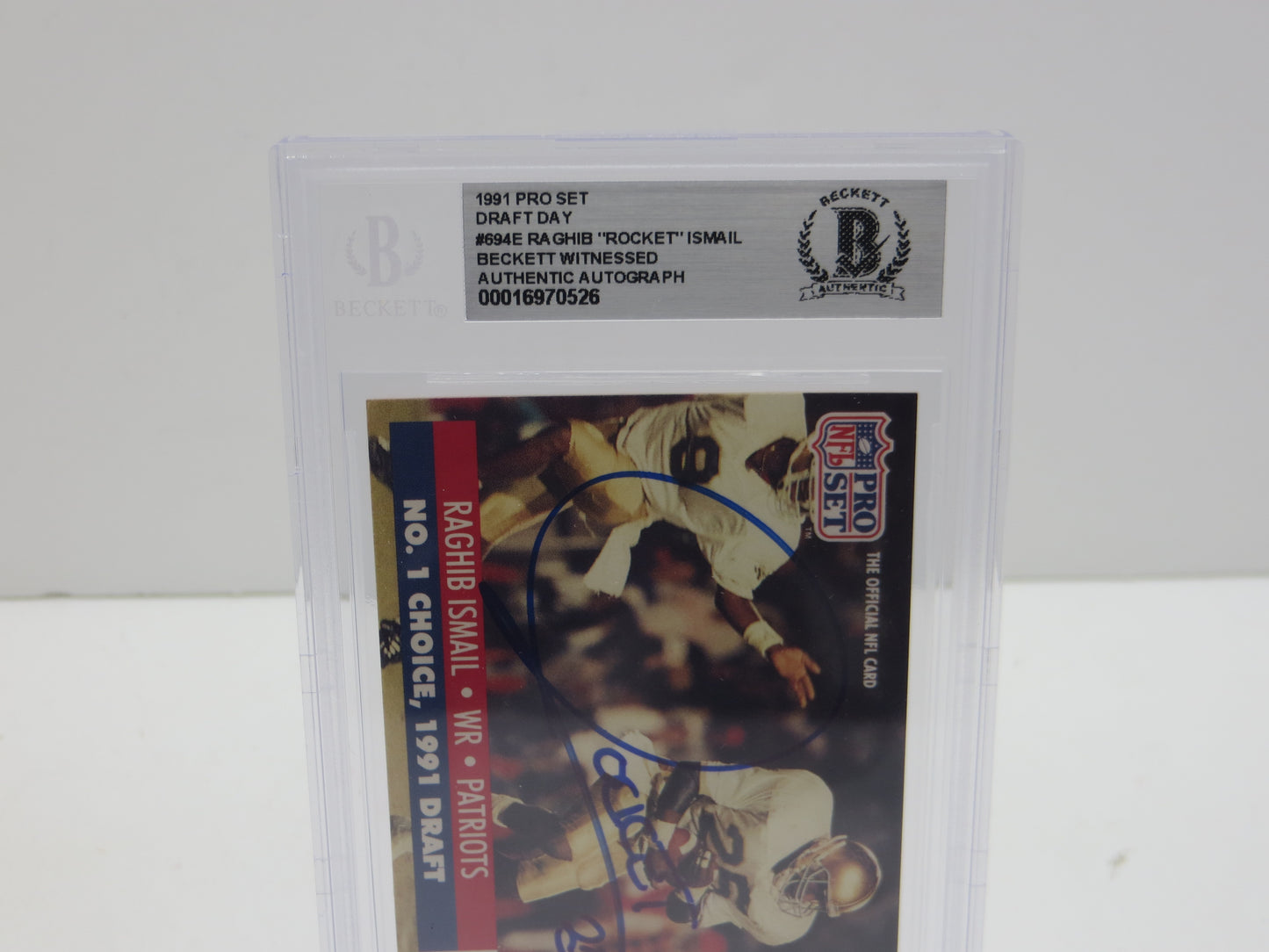 1991 PRO SET DRAFT DAY #694E RAGHIB "ROCKET" ISMAIL BGS 10 AUTO