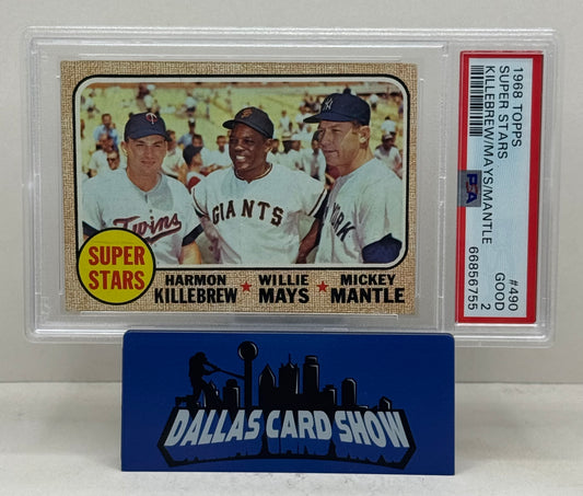 1968 Topps #490 Super Stars Killebrew,Mantle,Mays PSA 2