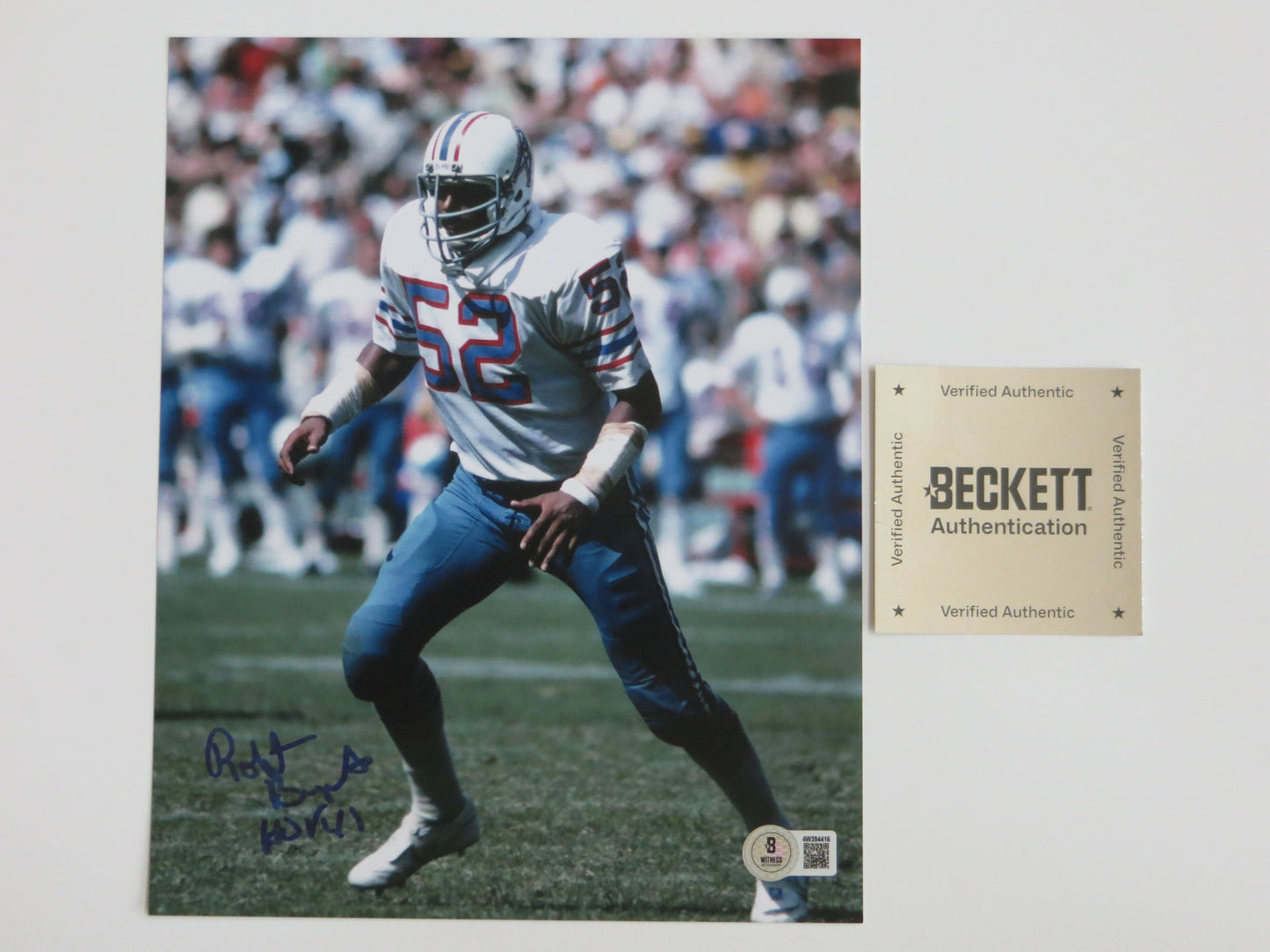ROBERT BRAZILE HOUSTON OILERS SIGNED 8x10 PHOTO w/HOF 18 BAS