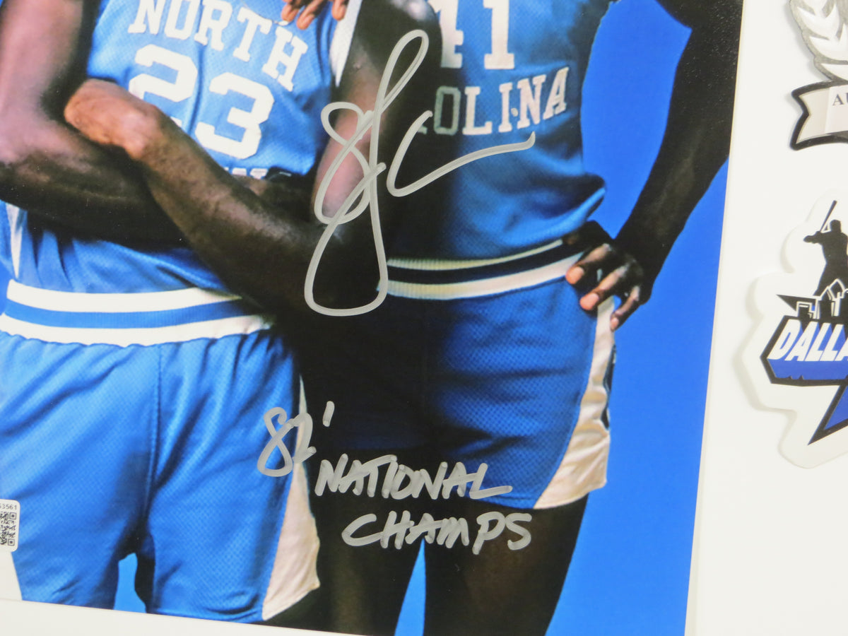 SAM PERKINS UNC Tar Heels SIGNED 8x10 PHOTO w/MichaelJordan 82Champs BAS