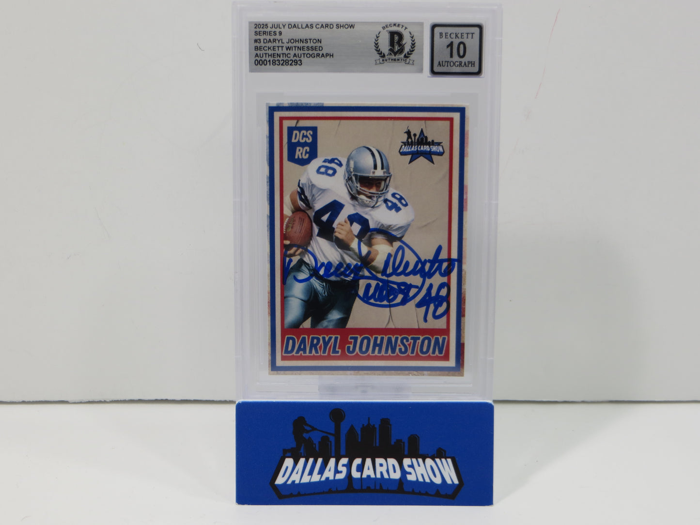 2025 Dallas Card Show Series 9 DARYL JOHNSTON SIGNED Dallas Cowboys BGS 10 Auto