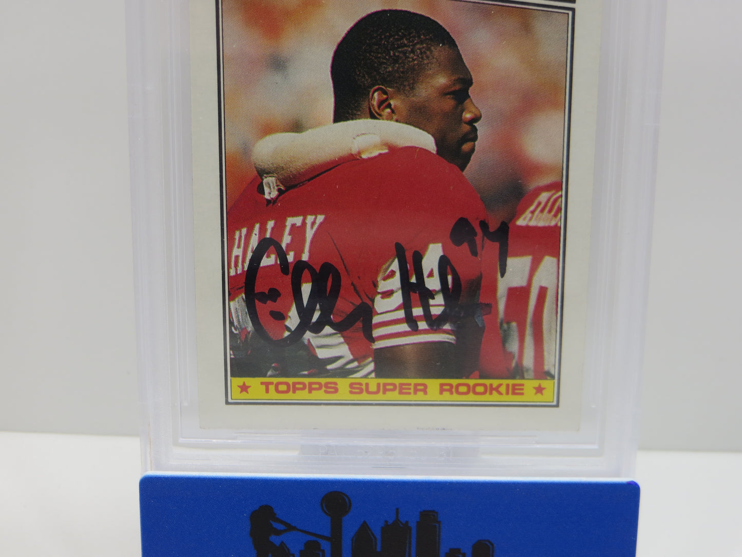 CHARLES HALEY SIGNED 1987 TOPPS #125 COWBOYS 49ers BGS BAS SLAB
