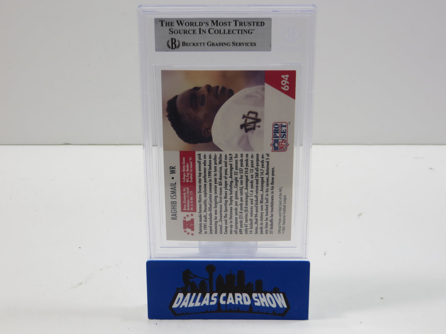 1991 PRO SET DRAFT DAY #694E RAGHIB "ROCKET" ISMAIL BGS 10 AUTO