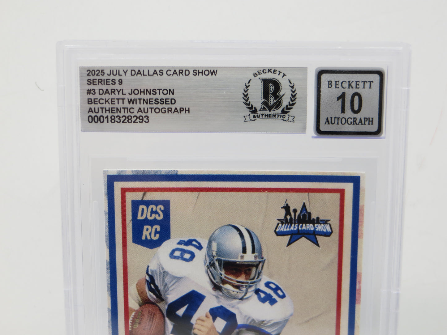 2025 Dallas Card Show Series 9 DARYL JOHNSTON SIGNED Dallas Cowboys BGS 10 Auto