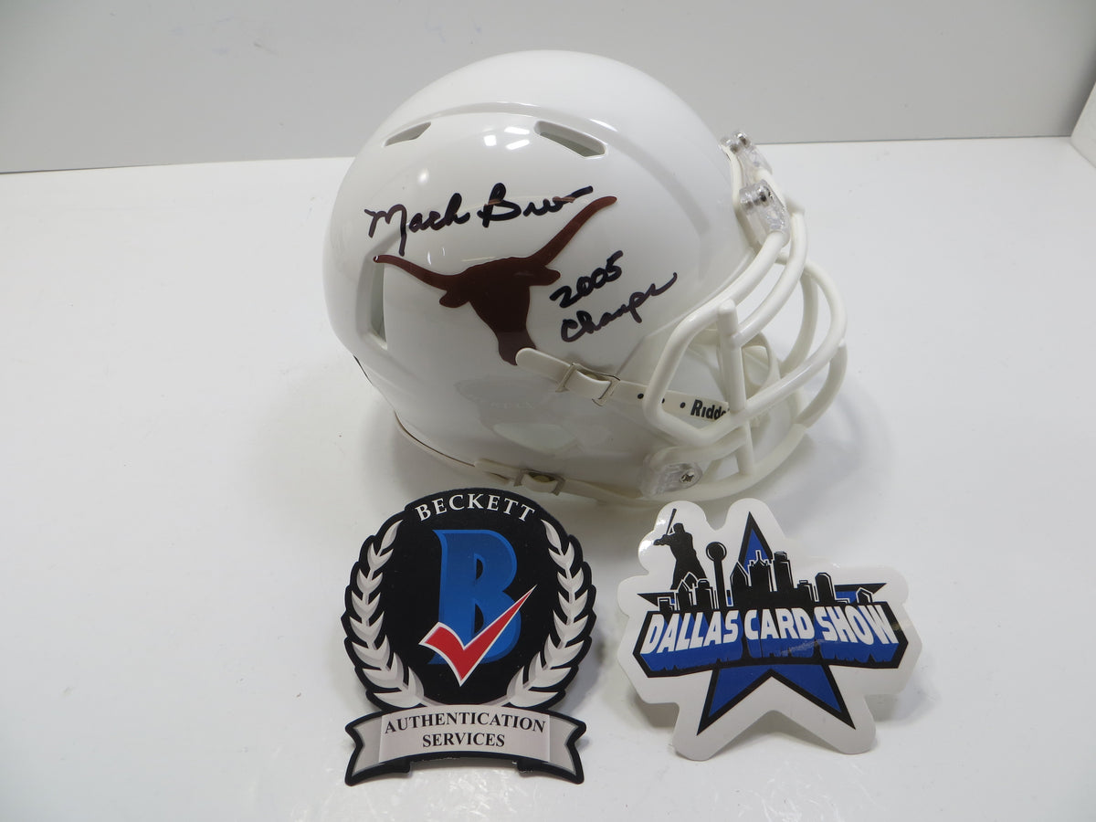 MACK BROWN TEXAS LONGHORNS SIGNED MINI HELMET w/05Champs BAS