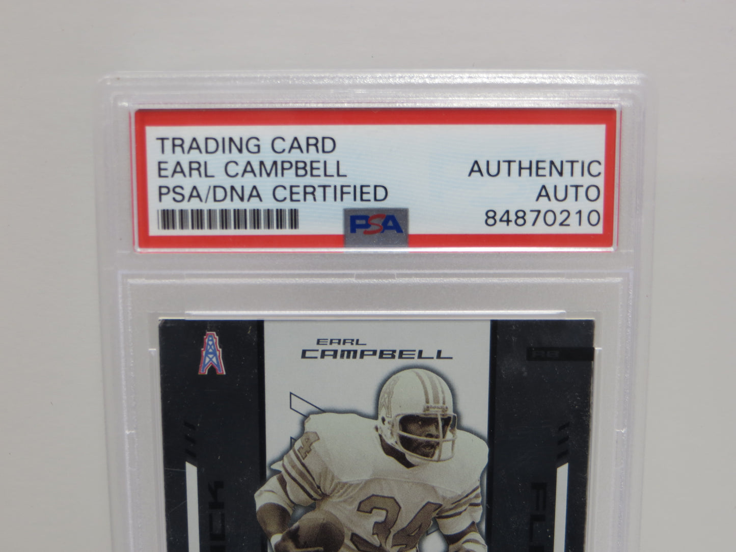 EARL CAMPBELL SIGNED 2004 DONRUSS PLAYOFF #136 Football Card PSA SLAB Authentic AUTO