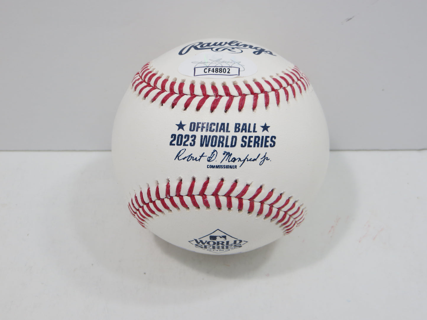 BRUCE BOCHY SIGNED Rawlings 2023 World Series BASEBALL w/INSC Texas Rangers JSA