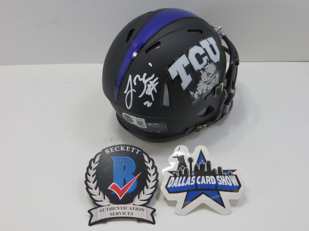 TREVONE BOYKIN TCU HORNED FROGS SIGNED Black MINI HELMET BAS