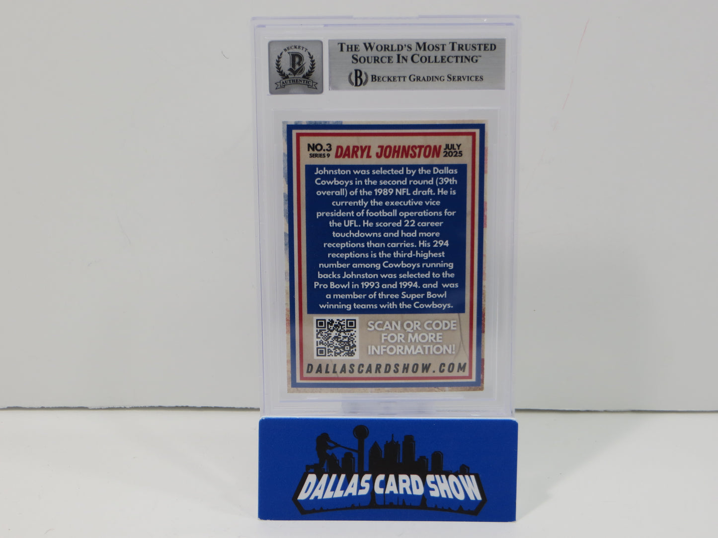 2025 Dallas Card Show Series 9 DARYL JOHNSTON SIGNED Dallas Cowboys BGS 10 Auto