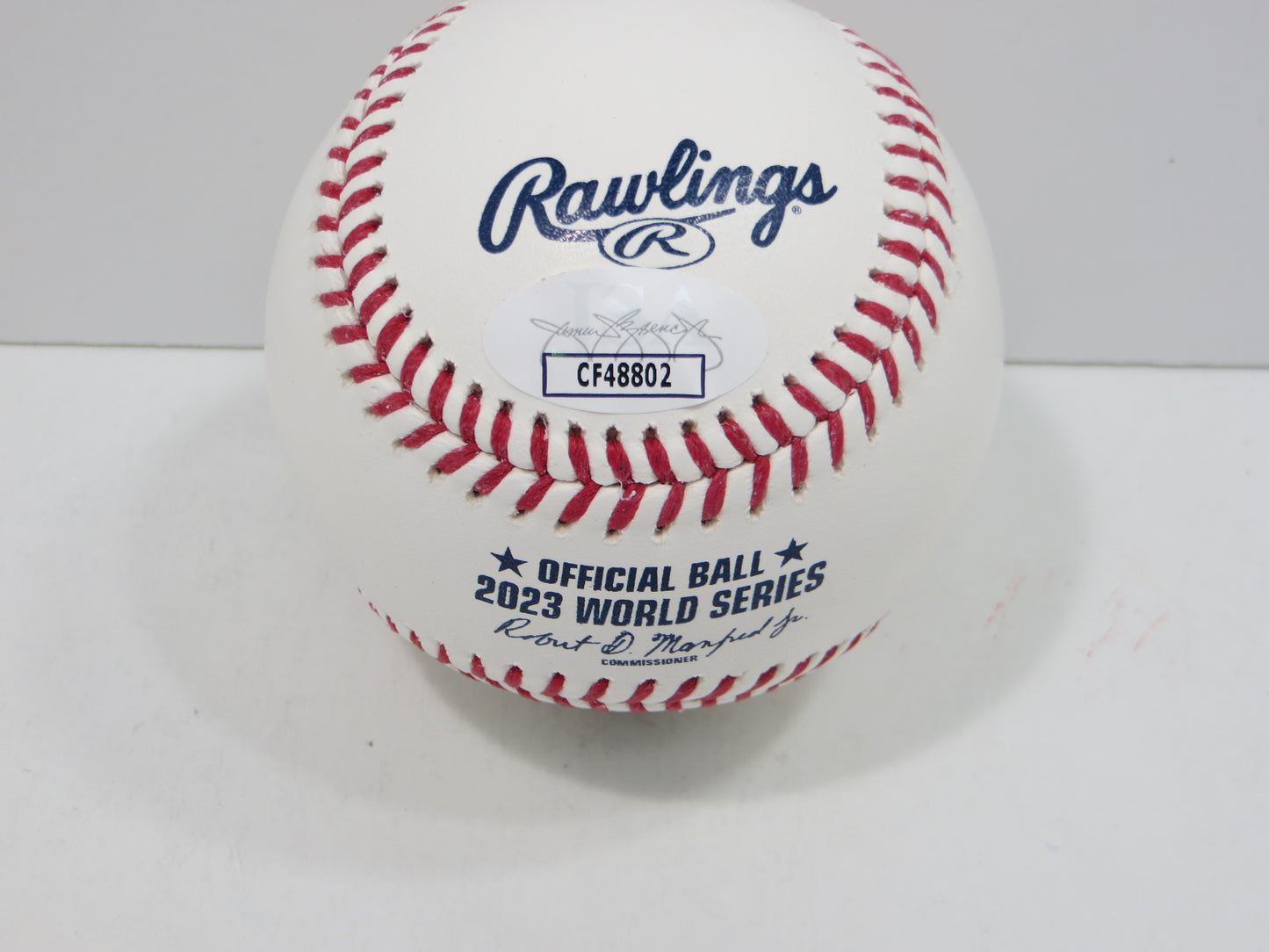 BRUCE BOCHY SIGNED Rawlings 2023 World Series BASEBALL w/INSC Texas Rangers JSA