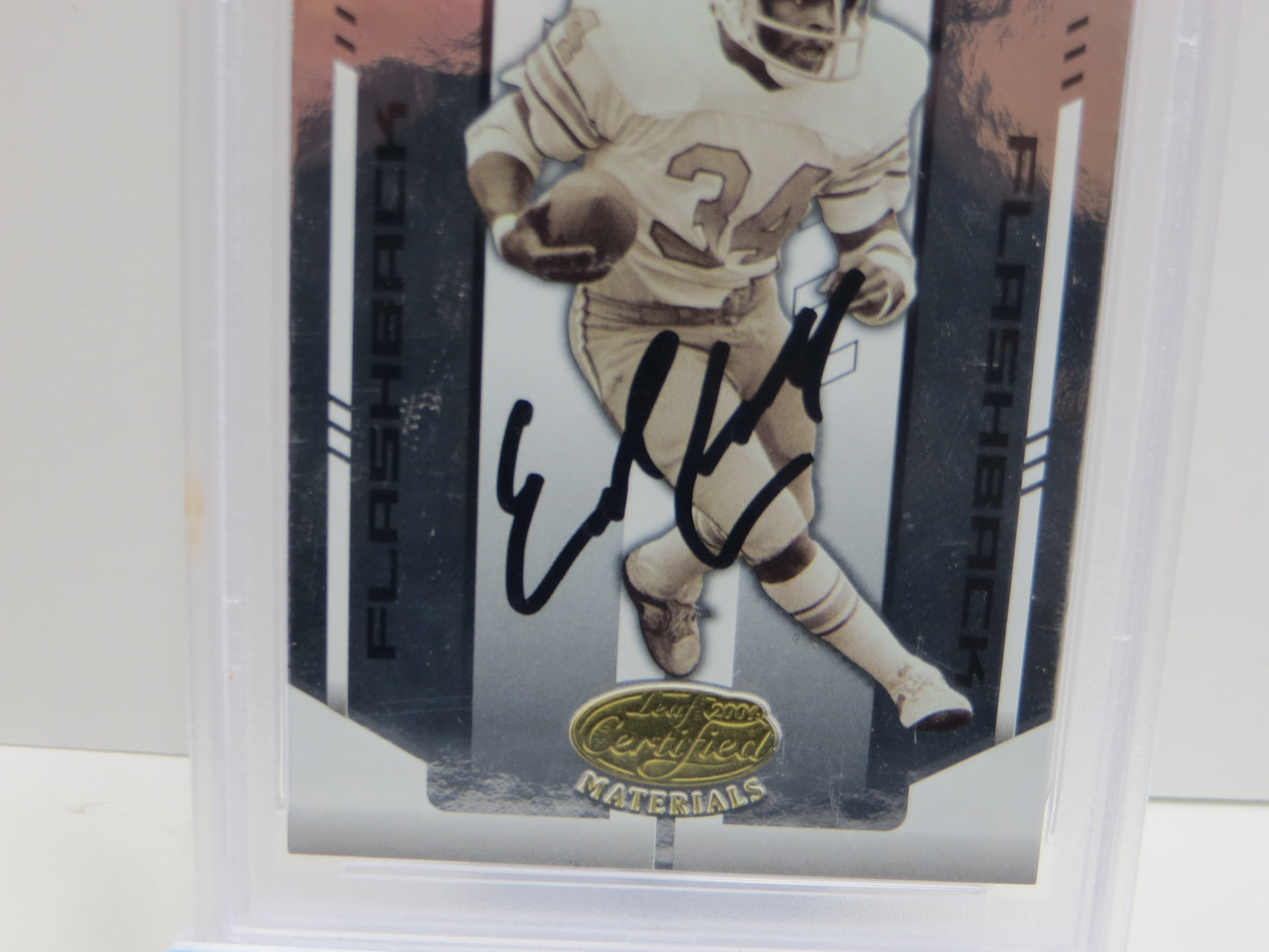 EARL CAMPBELL SIGNED 2004 DONRUSS PLAYOFF #136 Football Card PSA SLAB Authentic AUTO