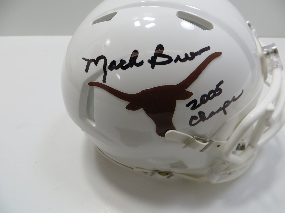 MACK BROWN TEXAS LONGHORNS SIGNED MINI HELMET w/05Champs BAS