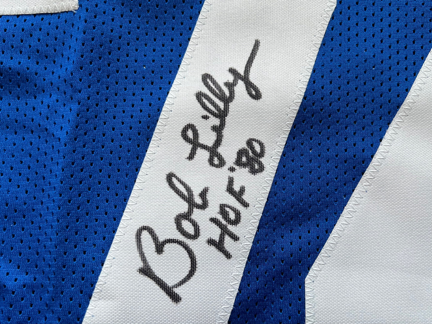 BOB LILLY SIGNED BLUE JERSEY Size M Dallas Cowboys w/HOF 80 BAS COA