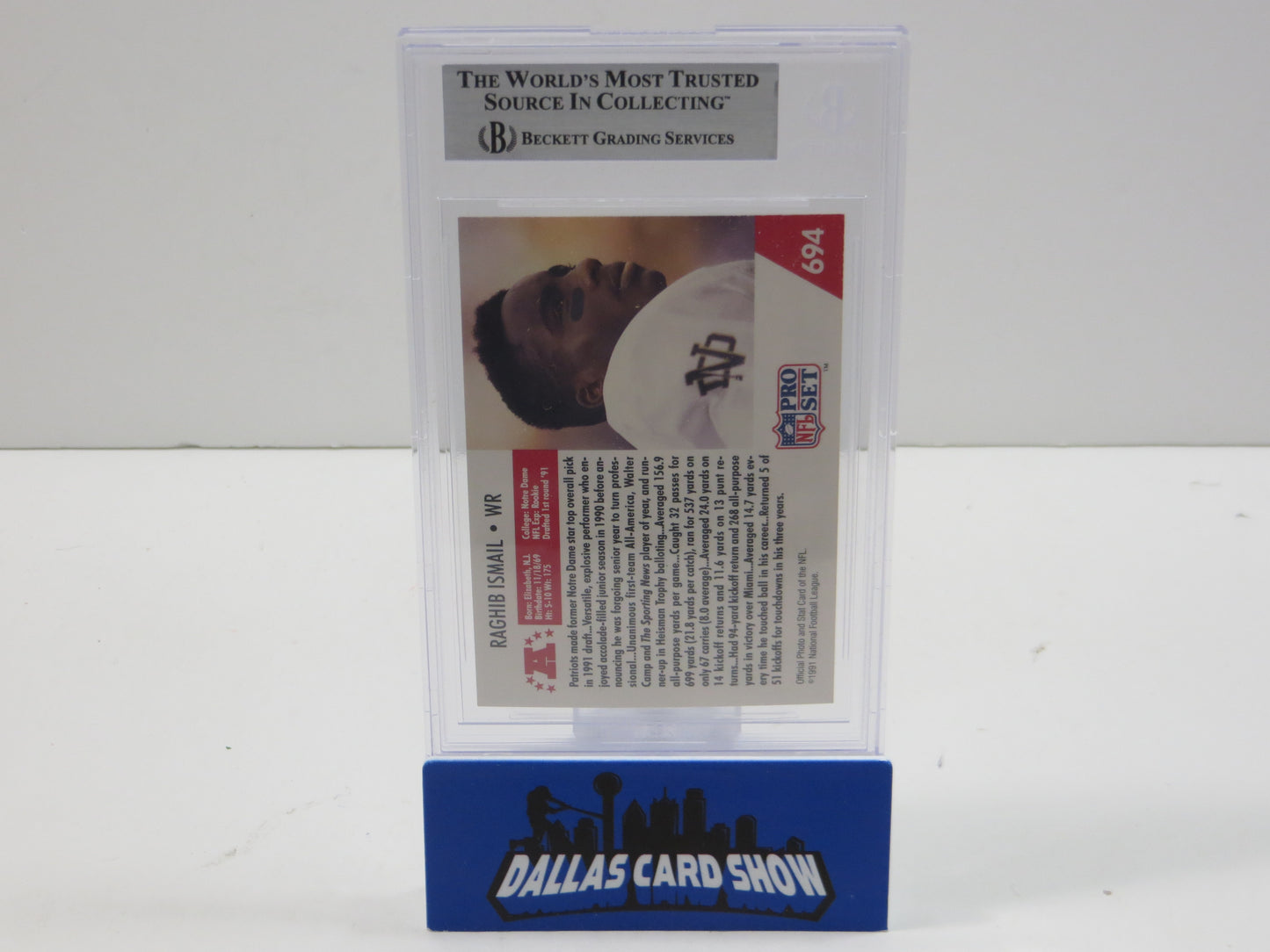 1991 PRO SET DRAFT DAY #694E RAGHIB "ROCKET" ISMAIL BGS 10 AUTO