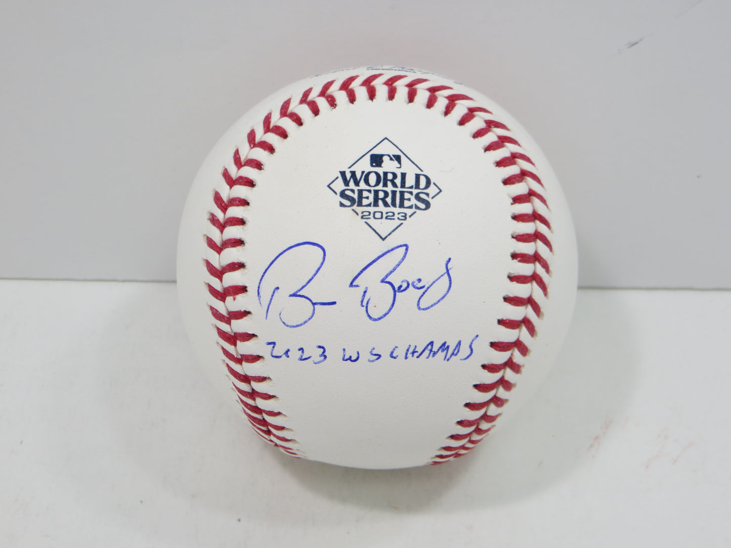 BRUCE BOCHY SIGNED Rawlings 2023 World Series BASEBALL w/INSC Texas Rangers JSA