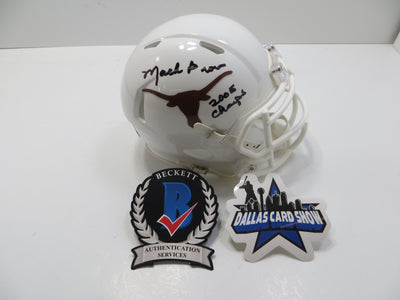 MACK BROWN TEXAS LONGHORNS SIGNED MINI HELMET w/05Champs BAS