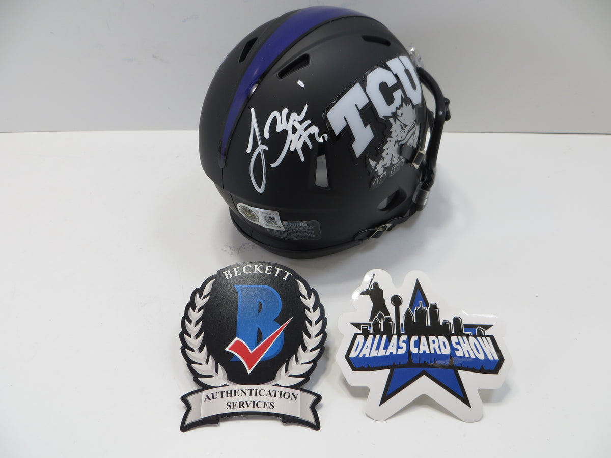 TREVONE BOYKIN TCU HORNED FROGS SIGNED Black MINI HELMET BAS