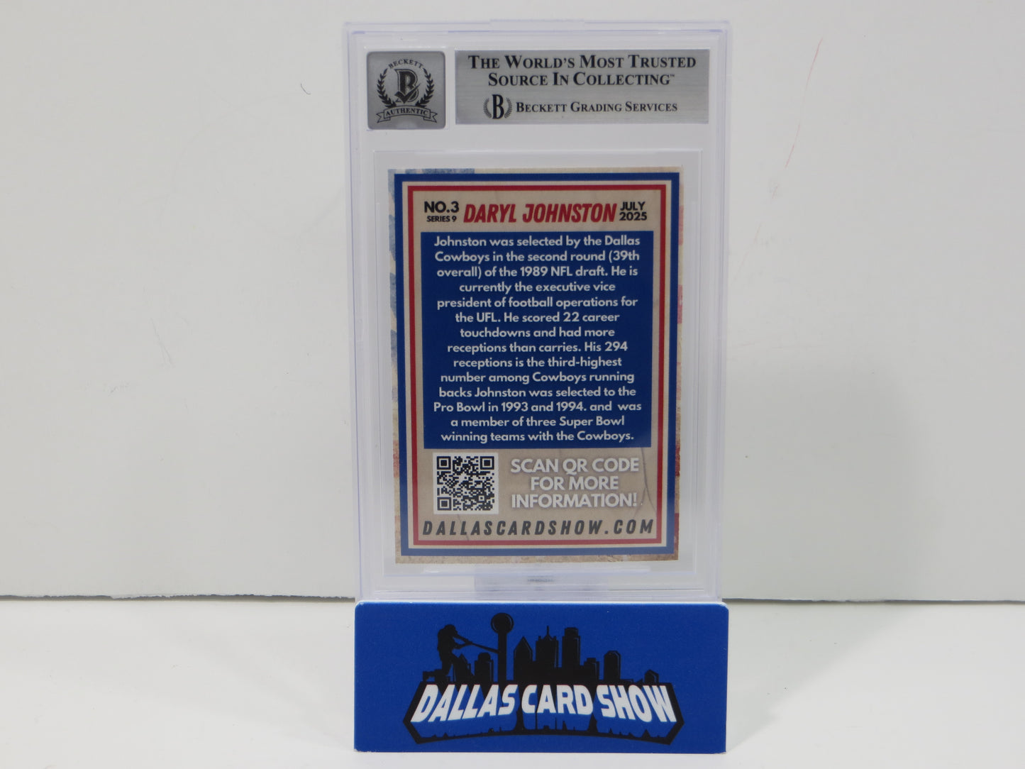 2025 Dallas Card Show Series 9 DARYL JOHNSTON SIGNED Dallas Cowboys BGS 10 Auto