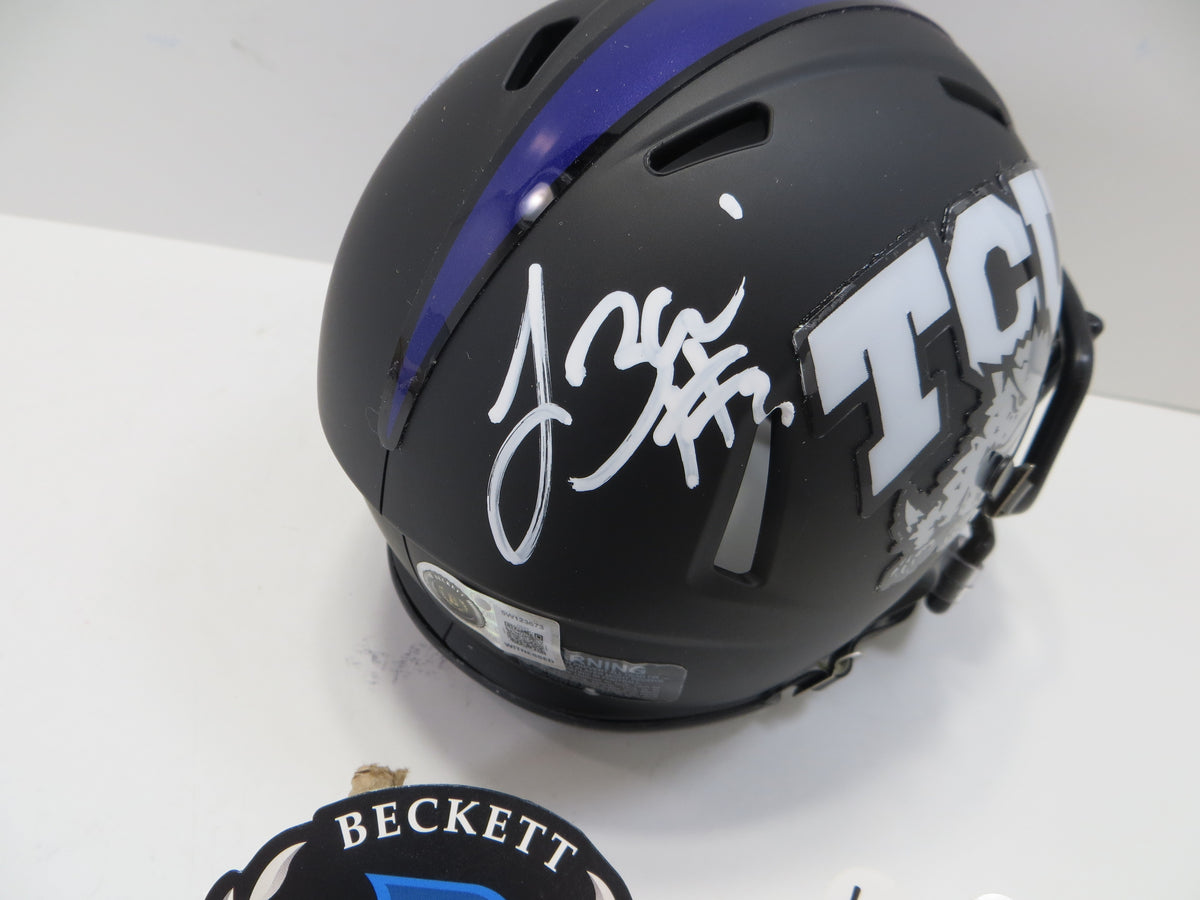 TREVONE BOYKIN TCU HORNED FROGS SIGNED Black MINI HELMET BAS