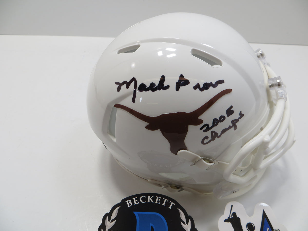 MACK BROWN TEXAS LONGHORNS SIGNED MINI HELMET w/05Champs BAS
