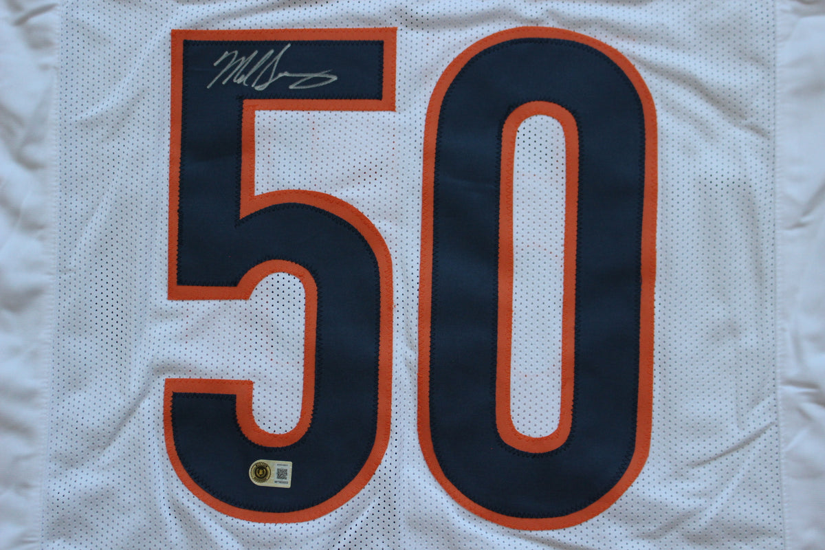 MIKE SINGLETARY CHICAGO BEARS SIGNED WHITE JERSEY Baylor Bears BAS COA