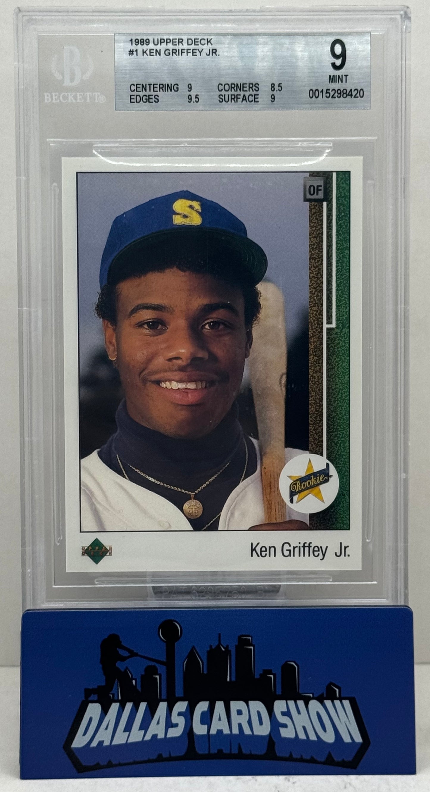 1989 Upper Deck #1 Ken Griffey Jr. Rookie RC BGS 9