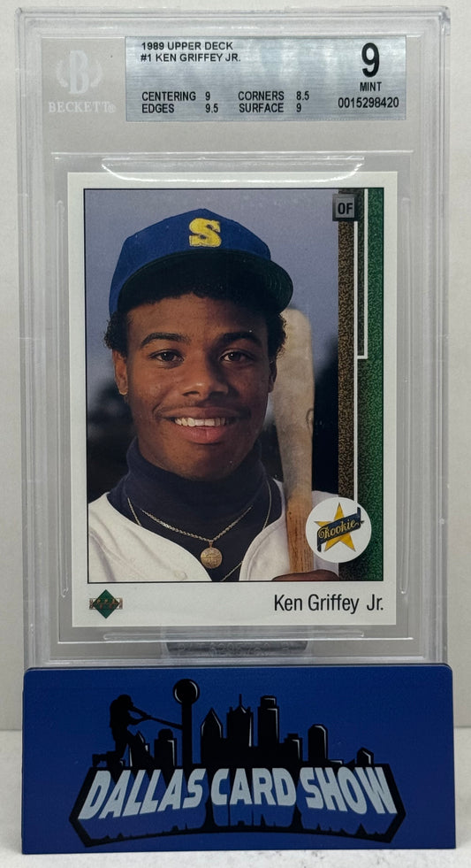1989 Upper Deck #1 Ken Griffey Jr. Rookie RC BGS 9