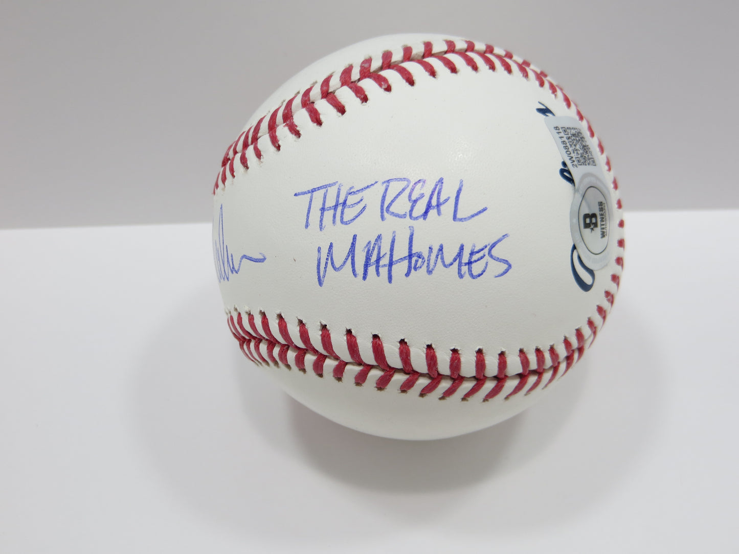 PAT PATRICK MAHOMES SR SIGNED OML BASEBALL Twins w/MVPMAKER THE REAL BAS